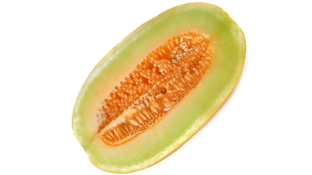 Image of a cut muskmelon