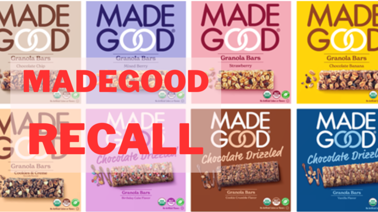 Packs of MadeGood Granola Bars included in Recall